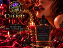 Cherry Hex cinematic campaign artwork; illustrative bottle rendering
